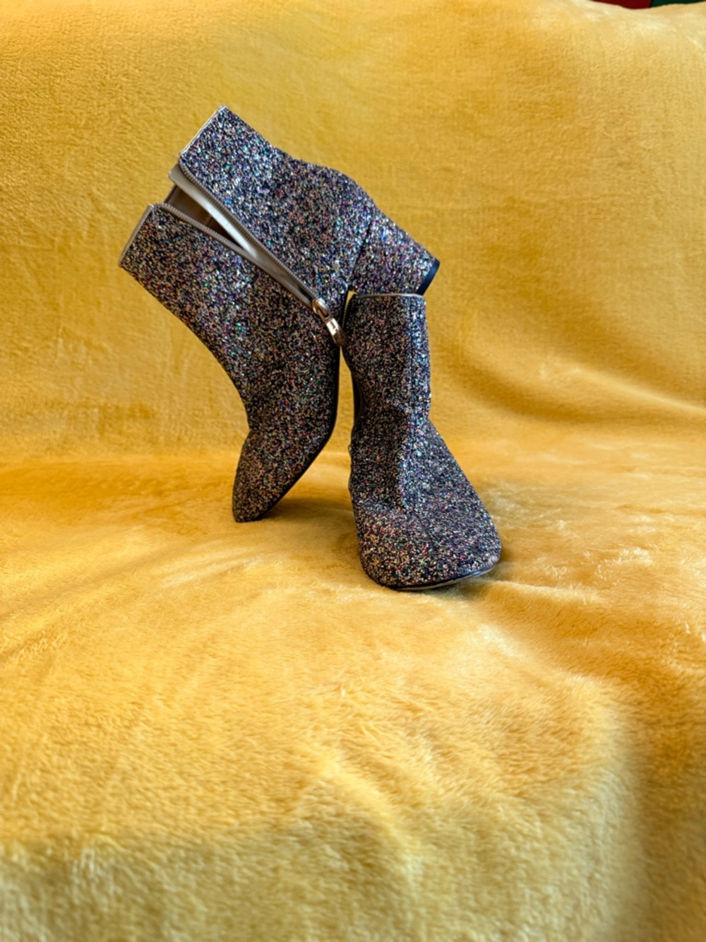 Cape Robbin Multicolor Glitter Ankle Booties